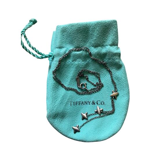 Tiffany & Co Sterling Silver Lariat Pendant Necklace with Pouch Timeless Luxury - Picture 1 of 9
